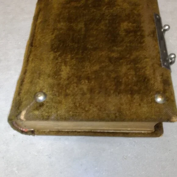 Edwardian era Photo album sweud with silver plated medallion & buckle
